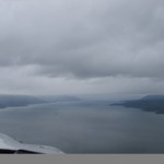 Flying over the Strait of Magellan