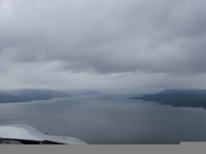 Flying over the Strait of Magellan