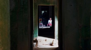 Caught in the rain at Beng Mealea